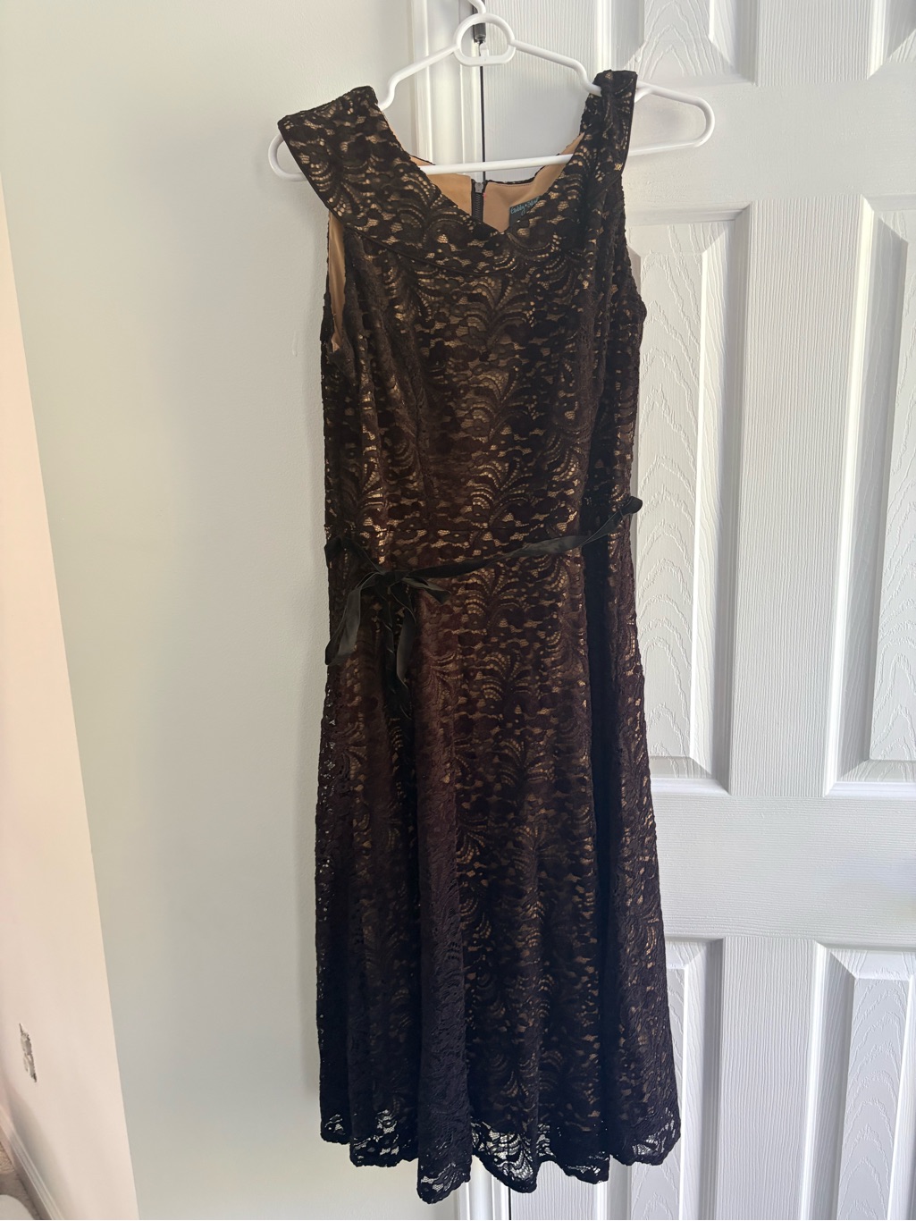 Black Lace Sleeveless A-Line Dress Size 8
